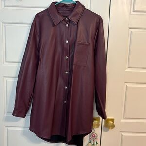 NWOT Bagatelle Large faux leather shacket